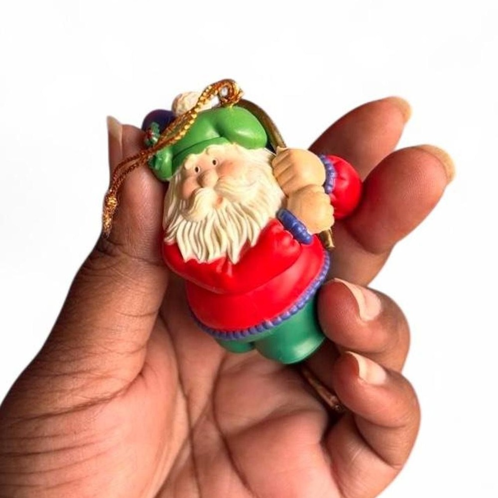 Broken Ornament Santa Golfer Christmas Craft Repair OOAK Miniature Oddities